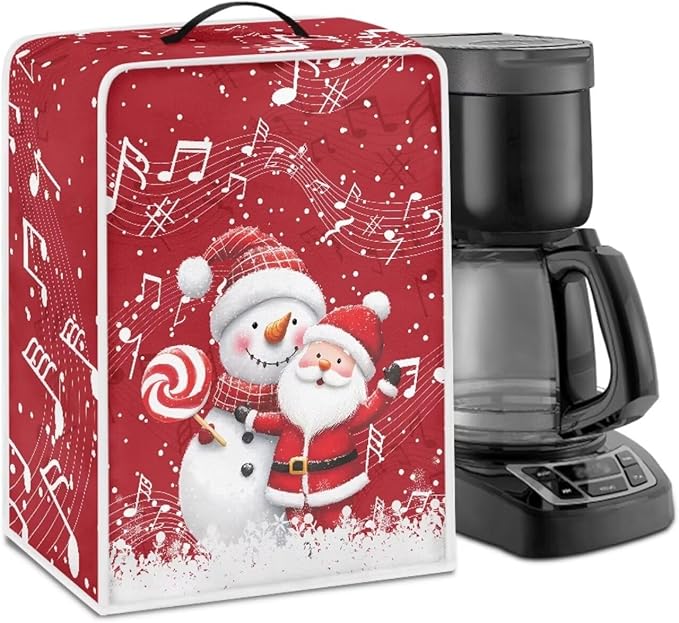 Coffee Maker Cover for Kitchen Counter Christmas Santa Claus Coffee Machine Dust Cover Keep Kitchen Appliance Clean