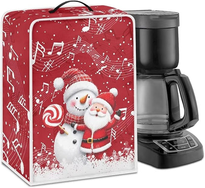 Coffee Maker Cover for Kitchen Counter Christmas Santa Claus Coffee Machine Dust Cover Keep Kitchen Appliance Clean