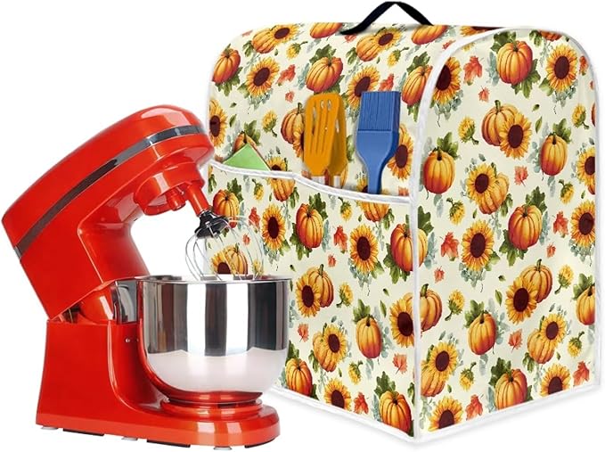 Sunflower Mixer Cover for Kitchen Aid 4.5-5 Qt Mixer Small Appliance Dust Covers Universal for Air Fryers, Coffee Makers, Fall Decoration for Home Gift for Friends