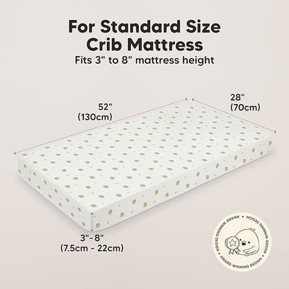 KeaBabies 2-Pack Baby Crib Sheets for Boys, Girls - 52x28 Viscose Derived from Bamboo Toddler Bed Sheets Neutral, Fitted Crib Mattress Cover for Standard Baby Bedding, Soft & Cozy(Nibbles/Bruce)