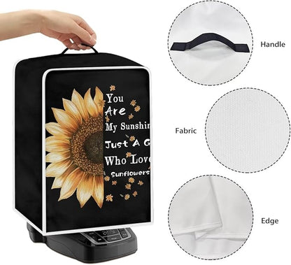Mumeson Sunflower Black Coffee Maker Cover, Waterproof Dust Cover for Stand Mixer or Small Kitchen Machine, Fits Various Styles