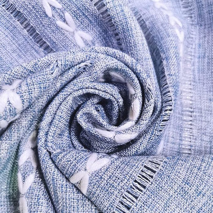 Simple Bedside Table Tassel Cover Cloth, Tablecloth Towel, Suitable for TV Microwave Washing Machine Refrigerator Dust (15.7 * 35.4 inches,Grey Blue)