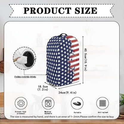 American Flag Art Blender Cover Dust Proof Small Appliance Cover Foldable Dust Cover Kitchen Decorations for Blender Food Processor Juicer