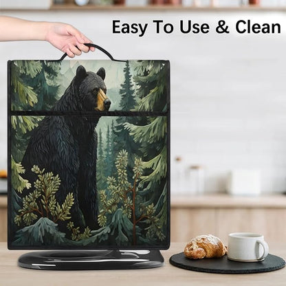 Kitchen Appliance Cover Fits 6-8 Quarts Mixer & Coffee Maker, Bear Dust Cover with Pockets