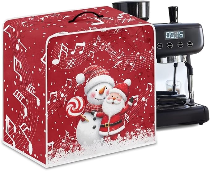 Coffee Maker Cover for Kitchen Counter Christmas Santa Claus Coffee Machine Dust Cover Keep Kitchen Appliance Clean