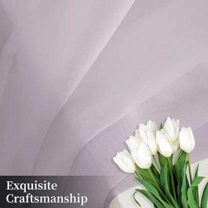 Sheer Curtains 63 Inches Long 2 Panels, Rod Pocket Short Curtain for Kitchen, Bedroom, Cafe Window(Light Grey 38" W x 63" L)