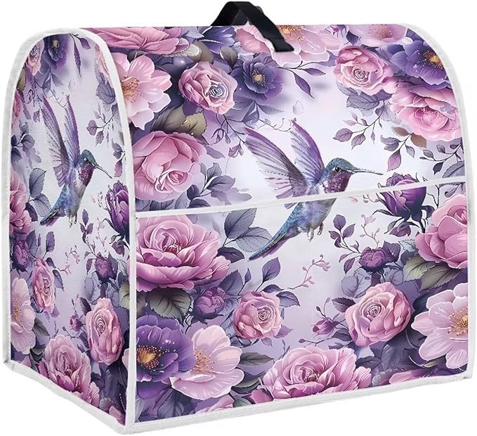 Hummingbird Stand Mixer Cover 4.5-5 Quart Floral Print Kitchen Appliance Covers Dust Protection Universal for Pressure Cooker Air Fryer Washable Kitchen Decoration Gift for Housewarming