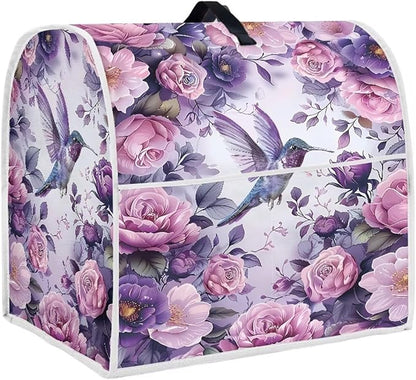 Hummingbird Stand Mixer Cover 4.5-5 Quart Floral Print Kitchen Appliance Covers Dust Protection Universal for Pressure Cooker Air Fryer Washable Kitchen Decoration Gift for Housewarming