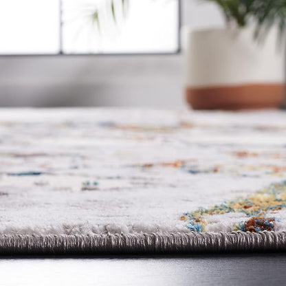 SAFAVIEH Amelia Collection Area Rug - 6' x 9', Grey & Blue Gold, Modern Abstract Design, Non-Shedding & Easy Care, Ideal for High Traffic Areas in Living Room, Bedroom (ALA293M)