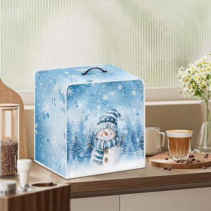 Cute Snowman Coffee Maker Cover Christmas Dustproof Coffee Machine Protection with Handles