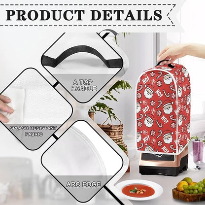 Talayituse Santa Claus Candy Print Blender Dust Cover, Fingerprint Protection Cover for Stand Mixer or Coffee Machine, Christmas Decor Home Kitchen Appliance Covers for Stain Dust Resistant Supplies