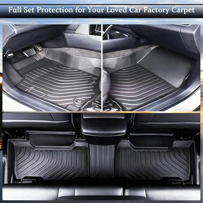 TPE Floor Mats Compatible with KIA Sportage 2017-2022 Models Hyundai Tucson 2016-2021 (Not for Hybrird)，All Weather Protection 3D Tech Waterproof Durable Anti-Slip Floor Liners