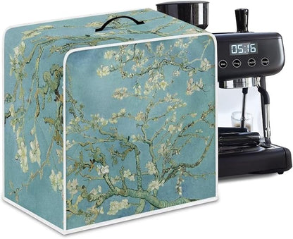 Coffee Machines Covers - Dust Resistant Protective Covers For Coffee Makers, Blender, Mixer, Juice Machine - Dust Proof, Washable Almond Blossoming Green