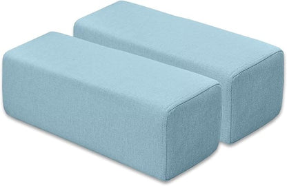 Couch Arm Rest Pillow, Linen Armrest Cushion, High Density Foam Armrest Cushion, Removable & Washable Rectangular Headboard Elbow Support for Armchair Sofa Bed,Blue-2pcs,5.9x5.9x19.7
