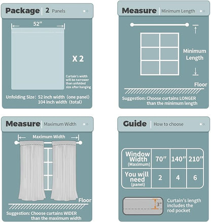 BGment 100% Blackout Curtains for Bedroom 63 Inch Length 2 Panels, Thermal Insulated Room Darkening Curtains Rod Pocket Soundproof Bedroom Living Room Window Curtains, Dove Grey, Each 52 Inch Wide