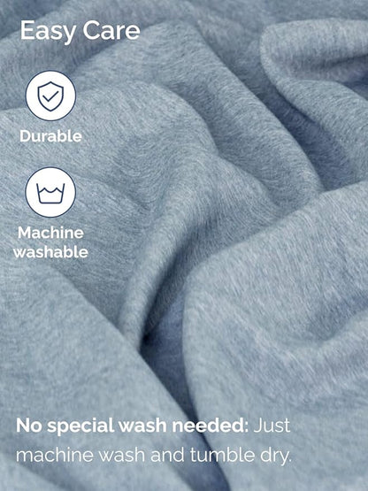 Extra Deep Pocket Cal King Sheets - 4 Piece Breathable & Cooling Bed Sheets - Hotel Luxury Bed Sheet Set - Soft, Wrinkle Free & Comfy - Easily Fits Extra Deep Mattresses - Heathered Blue Sheets Set