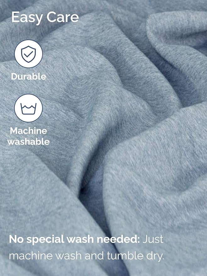 Extra Deep Pocket Full Sheets - 4 Piece Breathable & Cooling Bed Sheets - Hotel Luxury Sheet Set - Soft, Wrinkle Free & Comfy - Easily Fits Extra Deep Mattresses - Deep Pocket Heathered Blue Sheets
