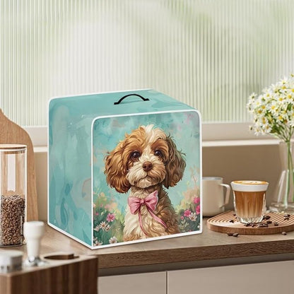 Mumeson Cute Dog Coffee Maker Cover Stand Mixer or Coffee Maker Appliance Cover Dust and Fingerprint Protection Kitchen Stand Mixer Cover Small Appliance Covers, Large