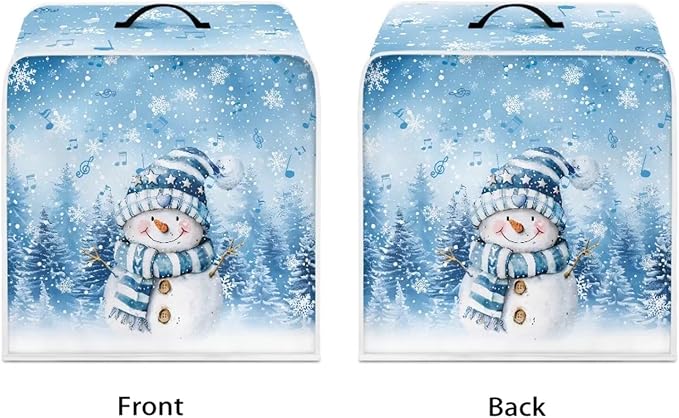 Cute Snowman Coffee Maker Cover Christmas Dustproof Coffee Machine Protection with Handles