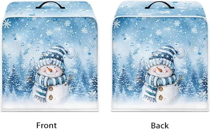 Cute Snowman Coffee Maker Cover Christmas Dustproof Coffee Machine Protection with Handles