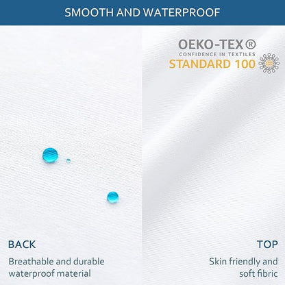 Waterproof Mattress Protector Twin Size,Mattress Cover Protector, Smooth Top Mattress Protector for Kids, Breathable Skin Friendly and Noiseless Fitted Sheet,Twin Size,Polyester