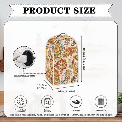 Talayituse Paisley Flower Print Blender Dust Cover, Fingerprint Protection Cover for Stand Mixer or Coffee Machine, Home Kitchen Appliance Covers for Stain Dust Resistant Supplies