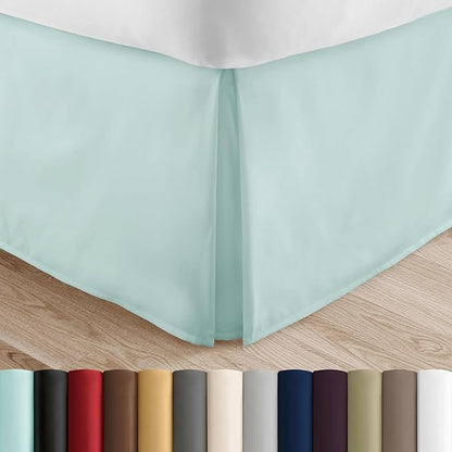 Linen Market Bed Skirt - Ultra Soft Microfiber - Easy Fit with 14 Inch Tailored Drop - Hotel Quality, Shrinkage & Fade Resistant - Bed Cover - Twin Bed Skirts - Bedroom Décor - (Twin, Aqua)