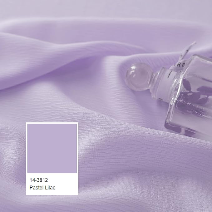 Lavender Sheer Pinch Pleat Curtains 63 Inches Long Light Filtering Short Curtain Panels Soft Touch Pleated Drapes with Adjustable Hooks for Bedroom, Pastel Lilac, 42" W x 63" L, 2 Panels