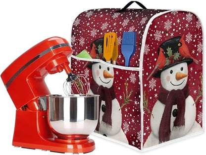 Christmas Mixer Cover for Kitchen Aid 6-8 Qt Mixer, Snowman Small Appliance Dust Covers Universal for Air Fryers, Coffee Makers, Kitchen Decor Gift for Christmas