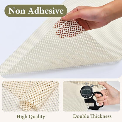 Shelf Drawer Liners for Kitchen Cabinets Non Adhesive Drawer Liner Thickened Refrigerator Liner White Quatrefoil Strong Non-Slip Paper for Tool Box, 17 x 236 Inches