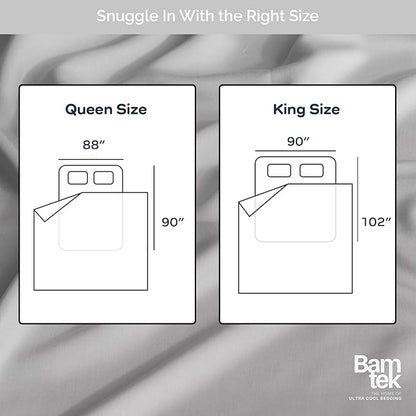 Duvet Cover Set - 100% Viscose Derived from Bamboo Duvet Cover King Size, 3 PC Luxury Cooling Duvet Cover for Hot Sleepers, Buttery Soft Comforter Cover & 2 PC King Pillowcases, Gray Mist