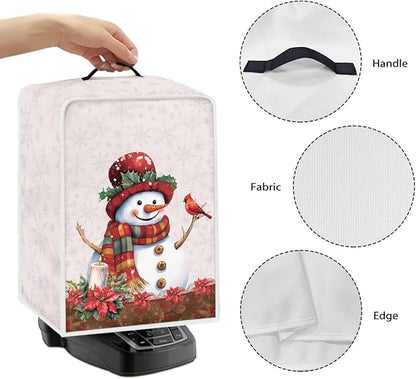 Christmas Coffee Maker Cover, Cute Snowman Cardinal Coffee Dust Protector Washable Foldable