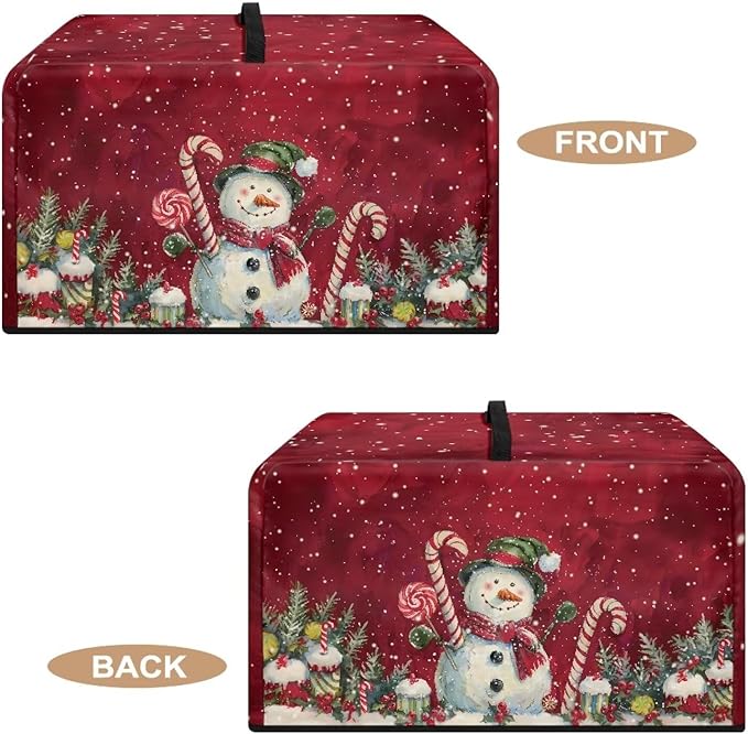 Microwave Oven Dust Cover, Christmas Snowman Heat-Resistant Waterproof Microwave Oven Grill Cover Protector Polyester Washable Dust Covers Case Protections for Microwaves Ovens
