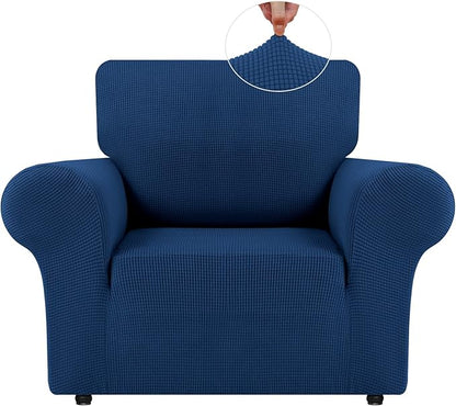 LURKA Stretch Chair Sofa Slipcovers 1 Piece Couch Covers for Sofa Furniture Protector Full Sofa Covers with Elastic Bottom for Kids and Dog (Small,Royal Blue)