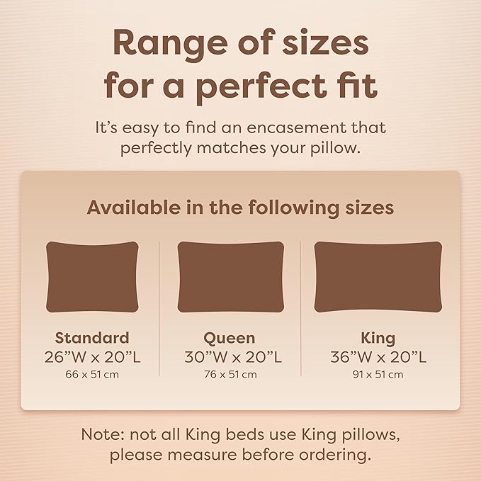 HOSPITOLOGY PRODUCTS Pillow Encasement- Zippered Bed Bug Dust Mite Proof Hypoallergenic - Sleep Defense System - Standard - Waterproof - Set of 2 - 20" H x 26" W