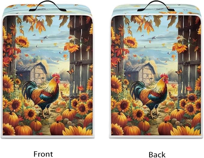 Coffee Maker Cover - Rooster Sunflower Mixer Juice Machine Protector - Washable Waterproof Covers