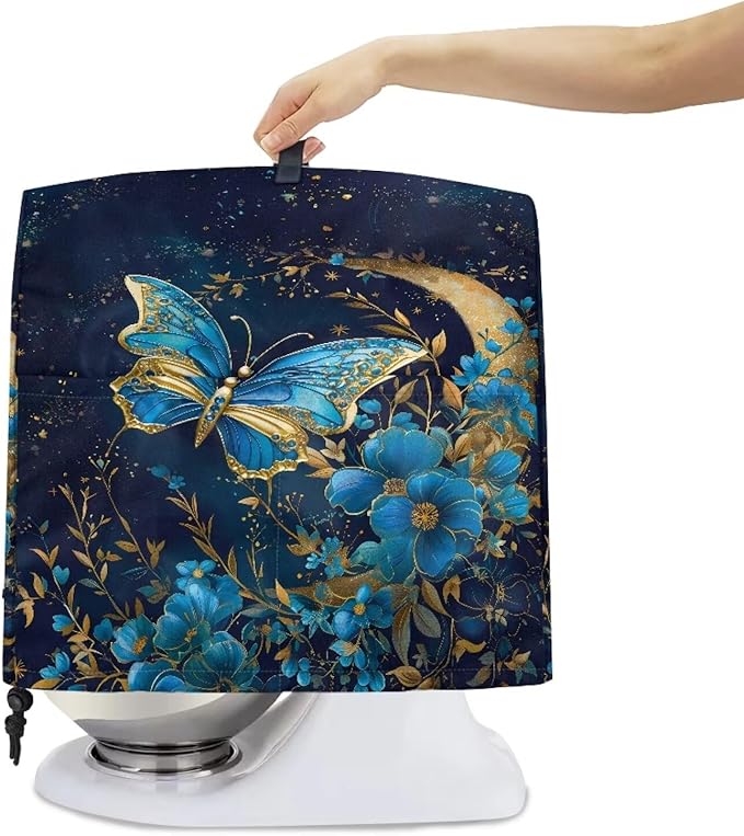 Blue Butterfly Flower Mixer Covers Dust Mixer Covers for Stand Mixer Kitchen Counter Mixer Parts & Accessories Decor for Kitchen Kid Mixer Cover