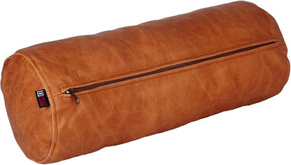 Neck Roll Pillow Cushion Cover, 24x7 Inch Full Moon Round Bolster Pillow Case, Cylinder Soft Lambskin Leather Pillowcase for Head, Spine & Neck Support During Sleep - Rusk Artical Pack of 1