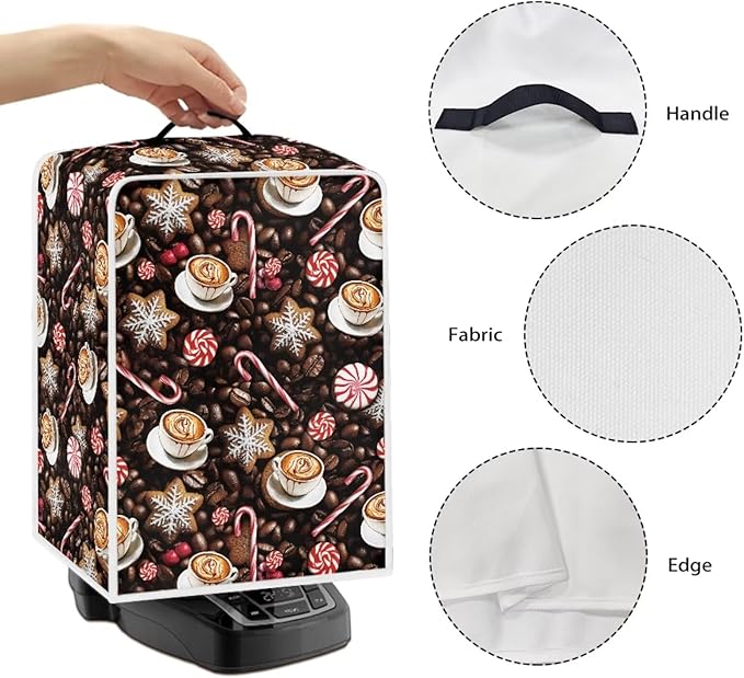Coffee Maker Cover Christmas Coffee Machine Dust Cover Washable Folding Xmas Kitchen Decoration