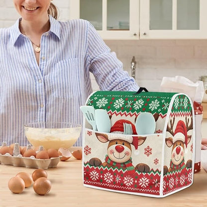 Christmas Stand Mixer Cover 6-8 Quart Kitchen Mixer Cover Washable Food Processor Protective Covers Dust Protection Insulated Kitchen Decoration Gift for Christmas