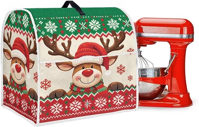 Christmas Stand Mixer Cover 6-8 Quart Kitchen Mixer Cover Washable Food Processor Protective Covers Dust Protection Insulated Kitchen Decoration Gift for Christmas