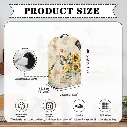 Blender Dust Cover, Sunflower Butterfly Stand Mixer or Coffee Maker Appliance Cover Food Processor Hood for Home Kitchen Small Appliance Covers