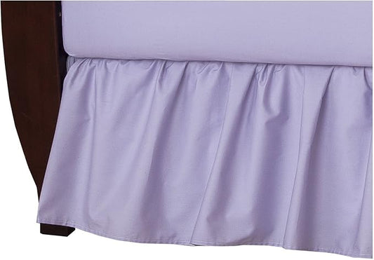 Bed Skirt - Ruffled Bed Skirt (Queen, Lilac) 12 Inch Drop Dust Ruffle with Platform, 100% Cotton 800 Thread Count Fabric - Dust Ruffle Bedskirt for Easy Fitting and Easy Care