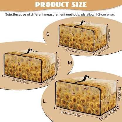Microwave Oven Cover Dustproof Air Fryer Toaster Oven Protector with Storage Pockets, Stain-resistant Small Appliance Cover for Kitchen Decor, L, Sunflower Butterfly