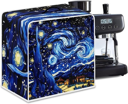 Starry Night Print Coffee Maker Cover – Dust Protection Stain Resistant Washable Appliance Cover Kitchen Decoration Gifts For Coffee Lovers