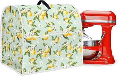 Lemon Mixer Cover for Kitchen Aid 6-8 Quart Stand Mixers, Universal Kitchen Appliance Dust Cover Washable Dustproof Cloth Cover with Pocket for Kitchenware Gift for Holiday