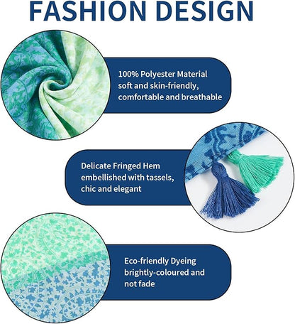 Scarf for Women Lightweight Soft Floral Leopard Printed Scarves Fall Winter Fashion Shawl Wrap with Fringe