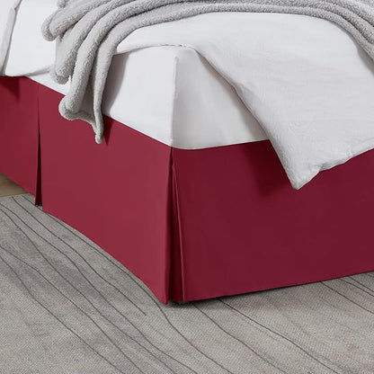 Nestl Red Heaven Full XL Bed Skirt - Full XL Size Bed Skirt 14 Inch Drop - Brushed Microfiber Bed Skirts - Hotel Quality Pleated Bed Skirt - Shrinkage & Fade Resistant