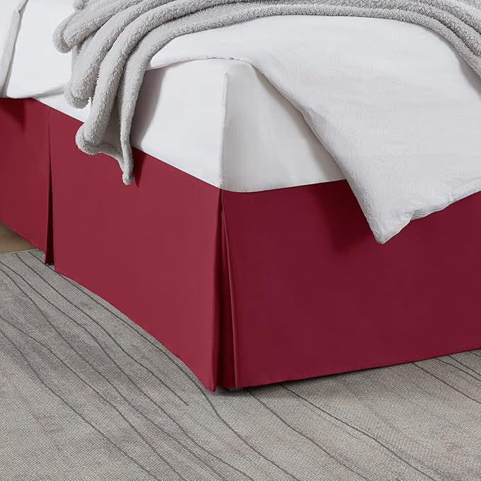 Nestl Red Heaven Bed Skirt King Size - King Bed Skirt 14 Inch Drop - Brushed Microfiber Bed Skirts - Hotel Quality Pleated Bed Skirt - Shrinkage & Fade Resistant