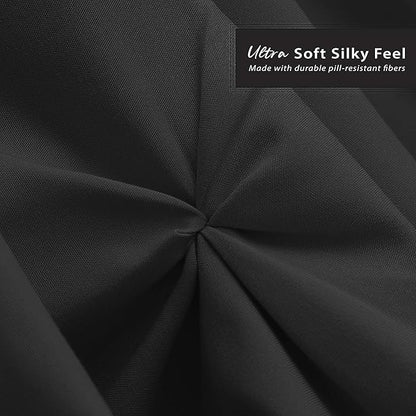 Nestl Black Bed Skirt Full Size, Pinch Pleat Full Bed Skirt, 14" Inch Drop Full Bedskirt, Hotel Quality Black Bed Skirts, Premium Microfiber Bedskirt for Full Bed, Black Full Bed Skirt